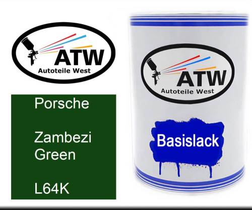 Porsche, Zambezi Green, L64K: 500ml Lackdose, von ATW Autoteile West.